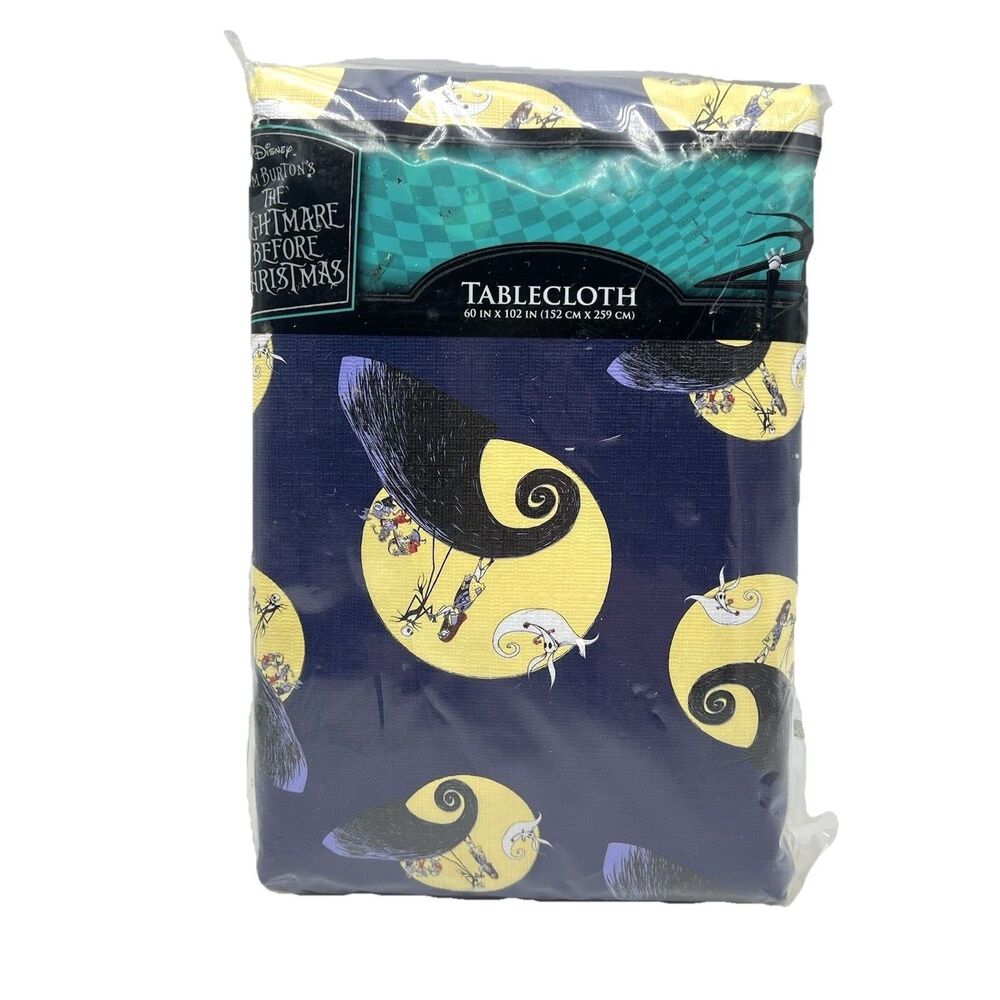 Nightmare Before Christmas Table Cloth Rectangle Flannel Back 60”x102”
